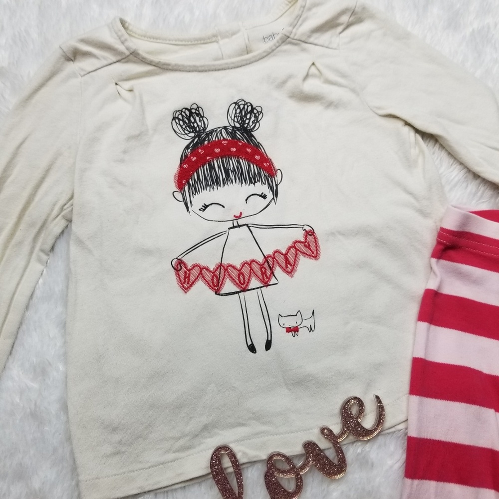 Baby Gap Heart Long Sleeve Top, 18-24m
